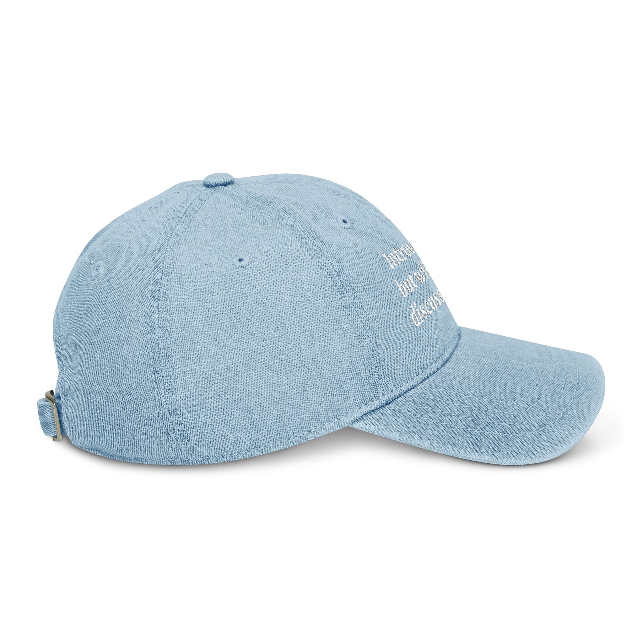 Introverted Embroidered Denim Hat - Image 7